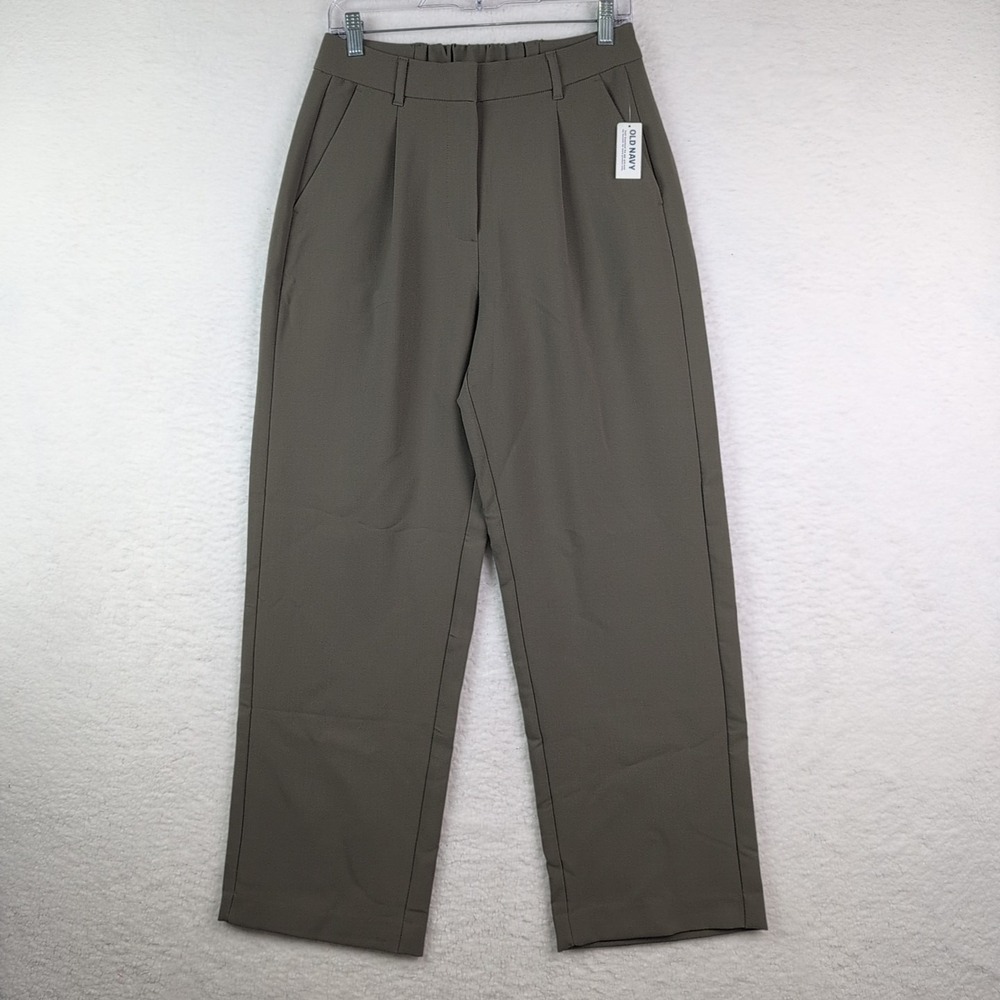 Women's Olive Straight-Leg Dress Pants